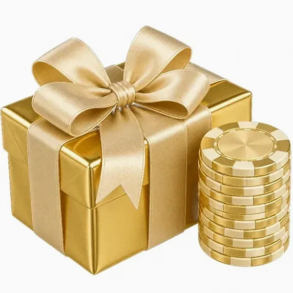 Gift box and chips — Candyland Casino