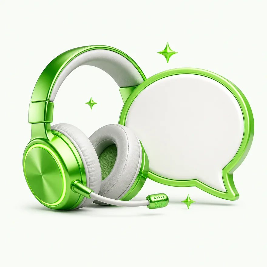 Headset with speech bubble — Candyland Casino