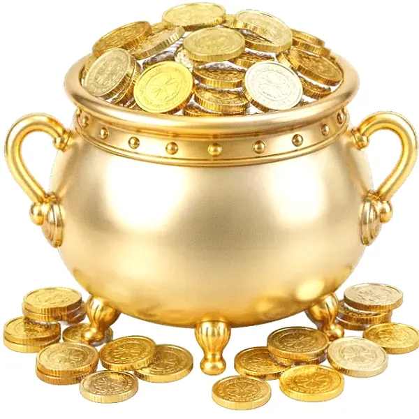 Coin-filled cauldron — Candyland Casino